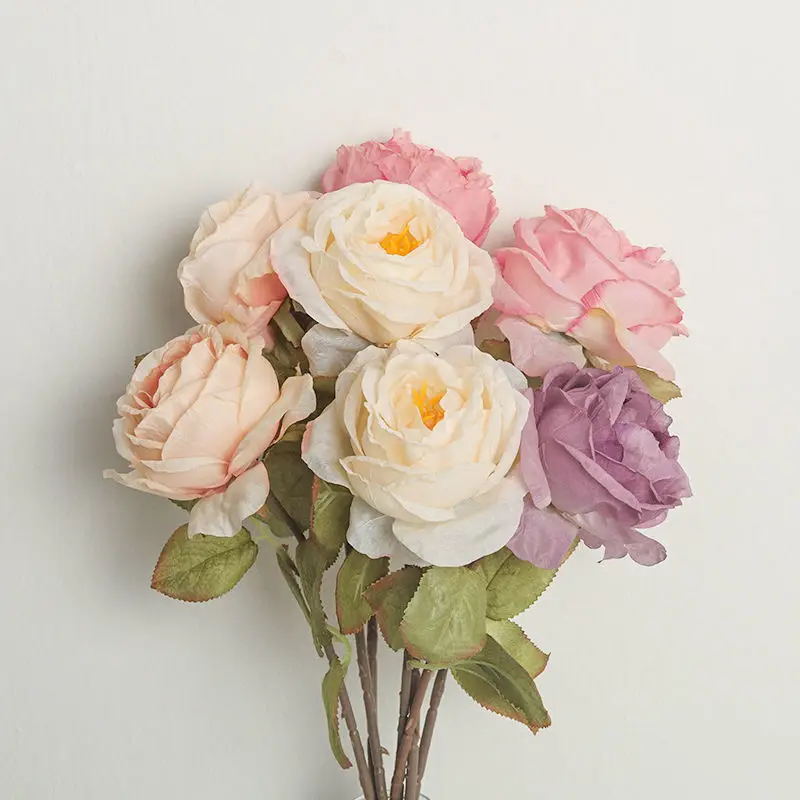 

Rose Artificial Flowers Artificial Rose Bouquet Fake Flowers for Wedding Decoration Home Garden Decoration
