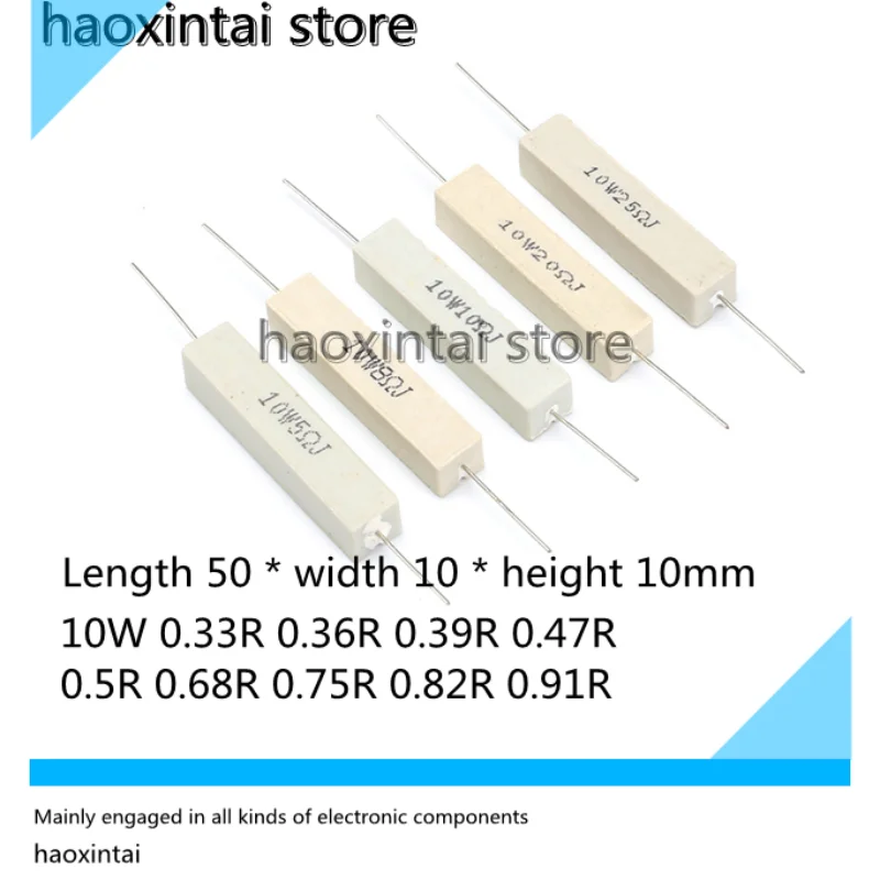 10 шт. Вт сопротивление керамического цемента 0 33R 36R 39R 47R 5R 68R 75R 82R 91R
