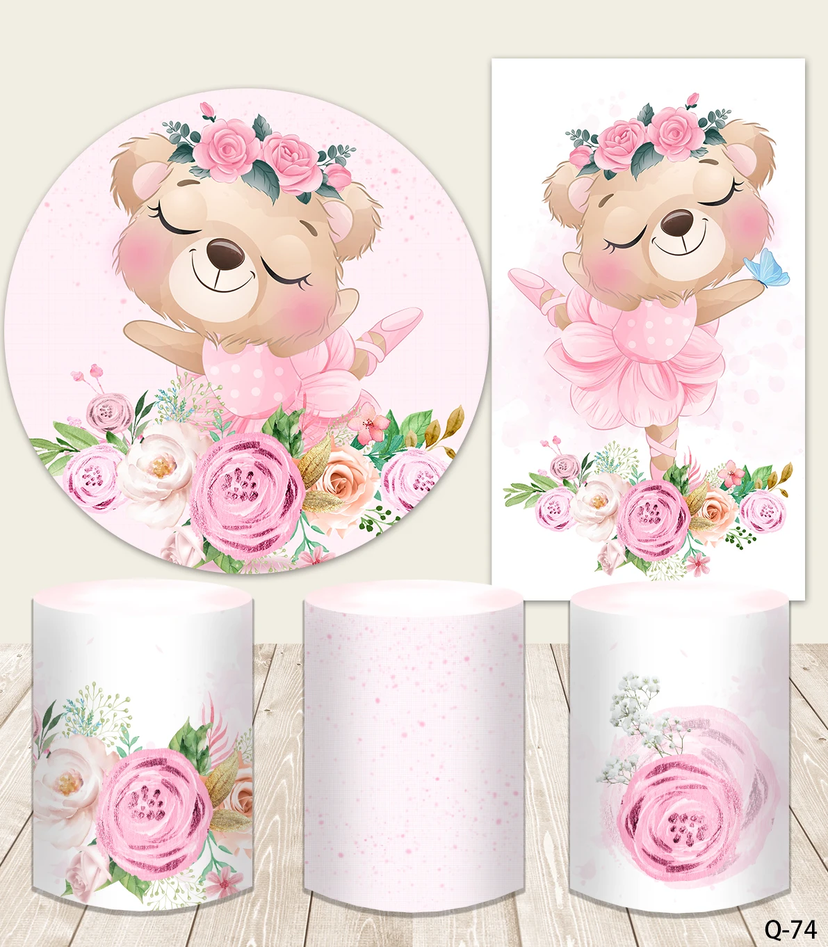 

Детские круглые фоны для фотографии Мишка Тедди цветочный постер день рождения фотосессия фотография круглый фон крышка