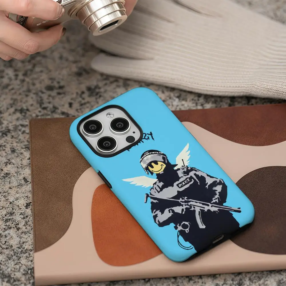 Чехол для телефона Banksy для Samsung Galaxy S25 24 23 22 Ultra Plus A56 36 26, глянцевый, HD, двухслойный, жесткий корпус (art.: 3920d7dfda160) - 3920d7dfda160