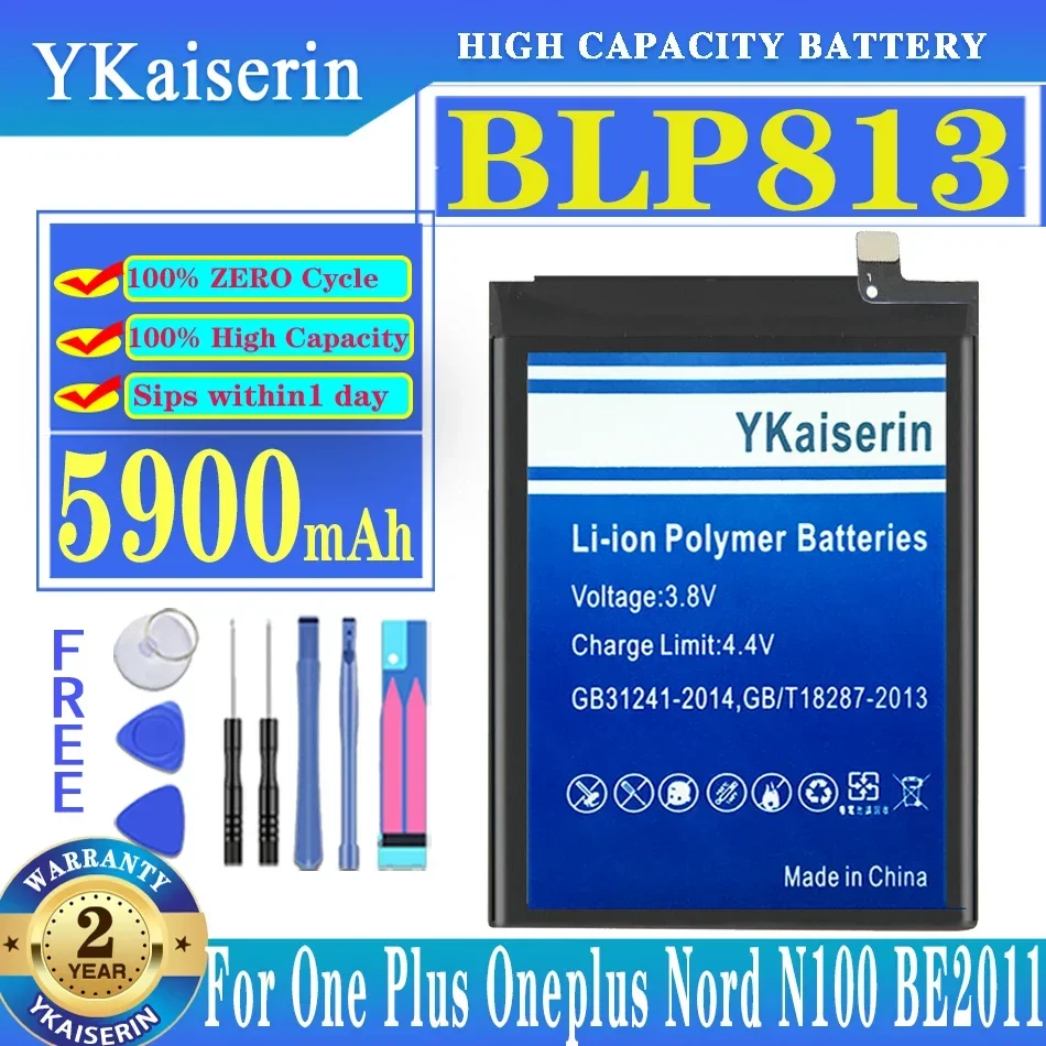 Аккумулятор ykaisin BLP813 для One Plus Oneplus 1 + Nord N100 BE2011BE2012 BE20151 A0001 2 3 3T 5/5T 6 8 Pro A8000 Bateria