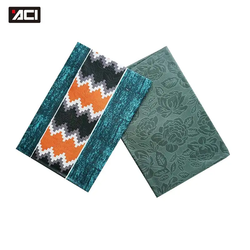 

ACI Ghanaian Kente African Fabric Real Wax Print Fabric 2 Yards Mix Jacquard Damask Bazin African Wax Prints Fabric 2 Yards