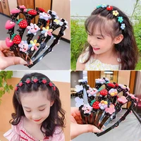 cute cartoon animals flower girl children hairbands braiding hair clip decorate headband hair hoops styling hair accessories