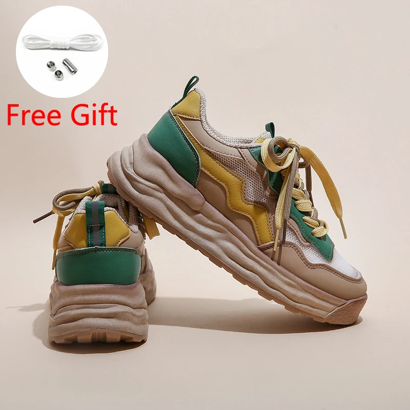 

Туфли в стиле ретро для женщин, Новинка лета 2022, обувь для скейта для студентов, женские универсальные дышащие кроссовки для бега на толстой ...