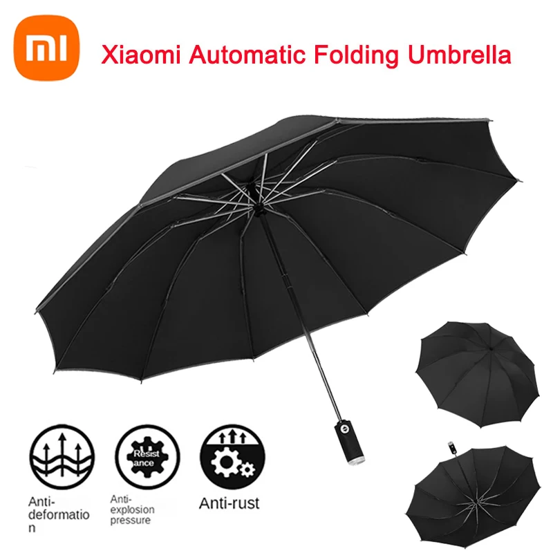 

2023 Xiaomi Yooupin Automatic Folding Umbrella Sunny Rainy Aluminum Windproof Waterproof UV Man and Woman Summer Winter UPF50+