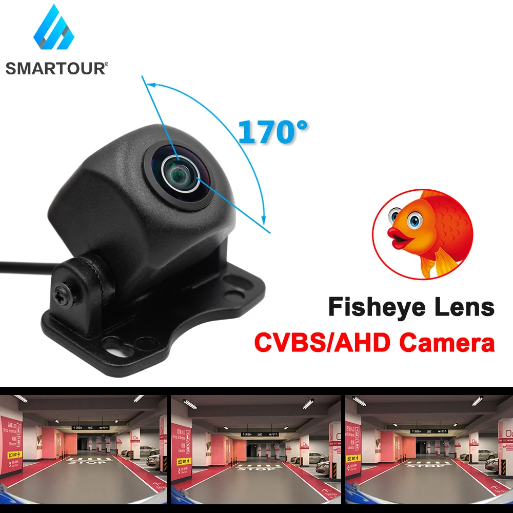 

Объектив Smartour Starlight AHD/Cvbs «рыбий глаз», Автомобильная камера заднего вида с углом обзора 170 градусов, Черная Камера заднего вида с ночным виде...