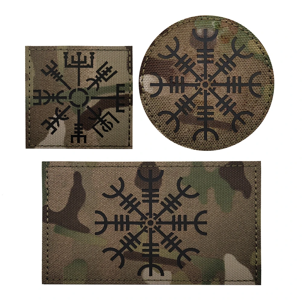 Фотоотражающие нашивки из ПВХ, вышитые светящиеся нейлоновые Runavin Odin Logo Compass Rune Vegvis норвежский викинг для одежды
