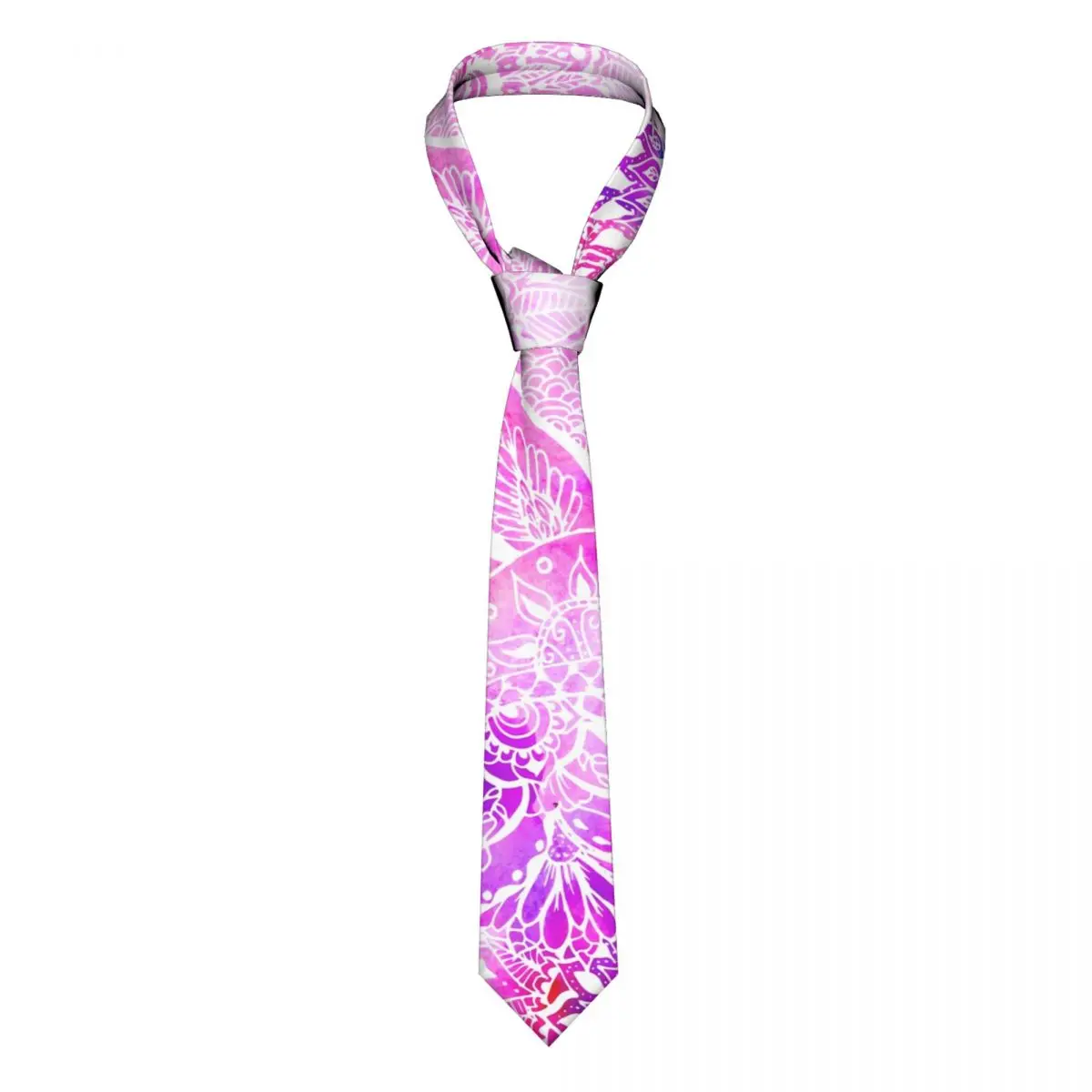 

Purple Blue Mandala Tie Boho Floral Print Party 8CM Neck Ties For Men Gift Blouse Printed Cravat