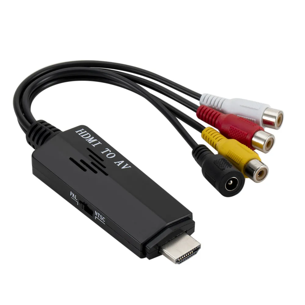 HDMI к 3RCA композитный AV/CVBS видео аудио конвертер HDMI2AV адаптер Поддержка NTSC/PAL для VCR