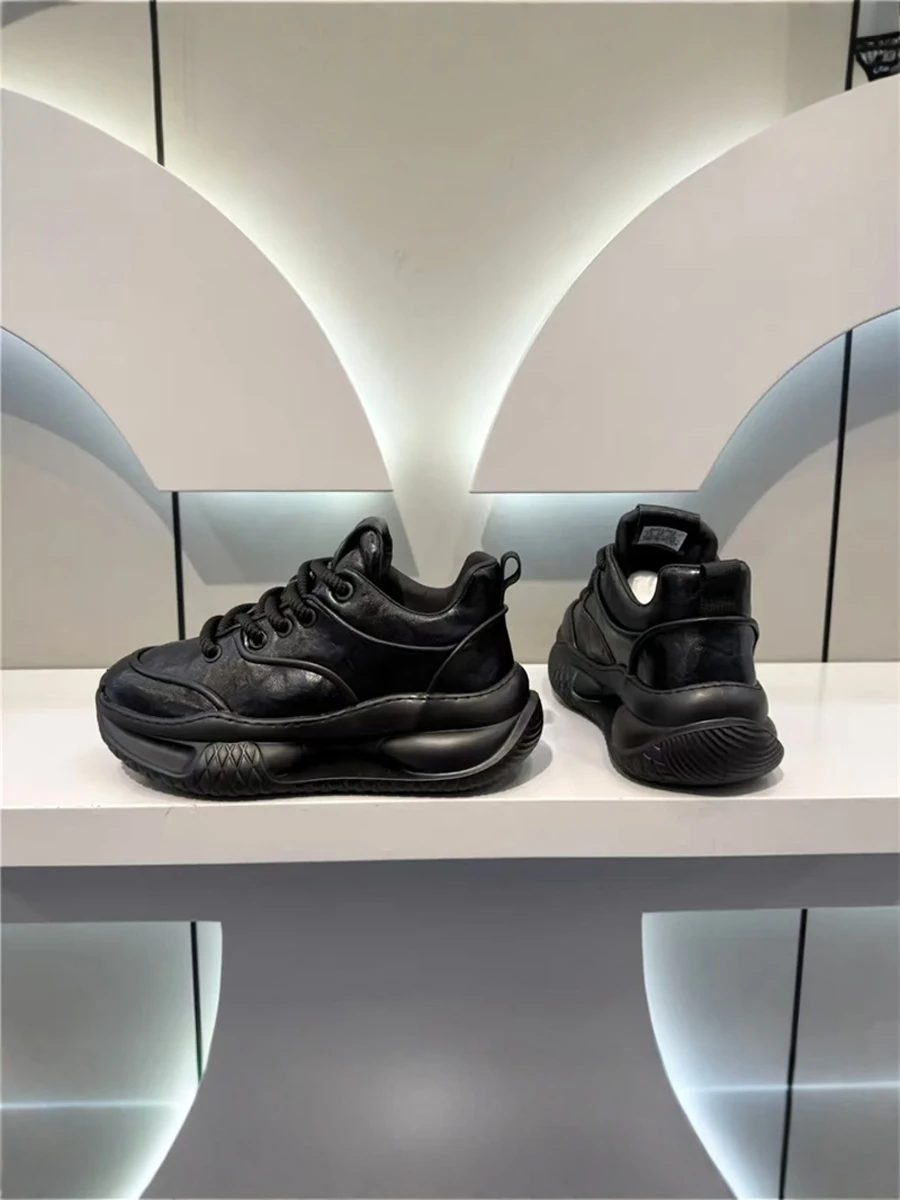 Осень и зима новая универсальная модная мужская обувь на шнуровке Ozhouzhan