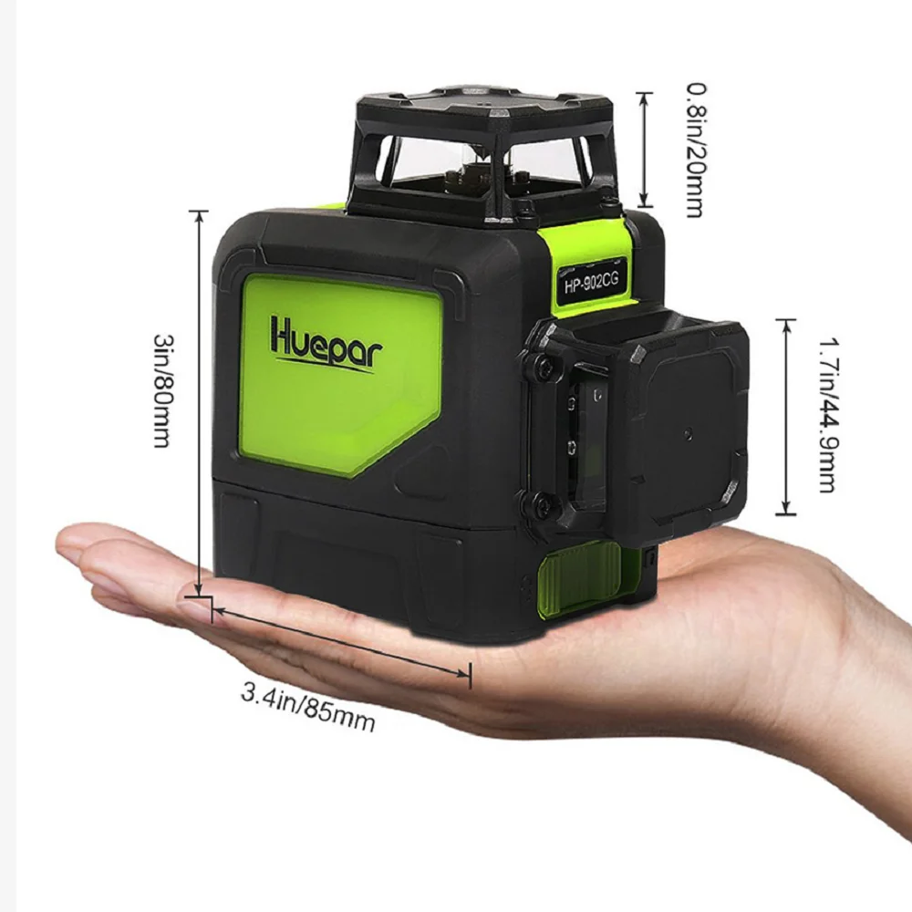 

8 Lines 360 Self-leveling Cross Green Laser Level 360 Degree Vertical Horizontal Nivel Laser Level huepar 902CG