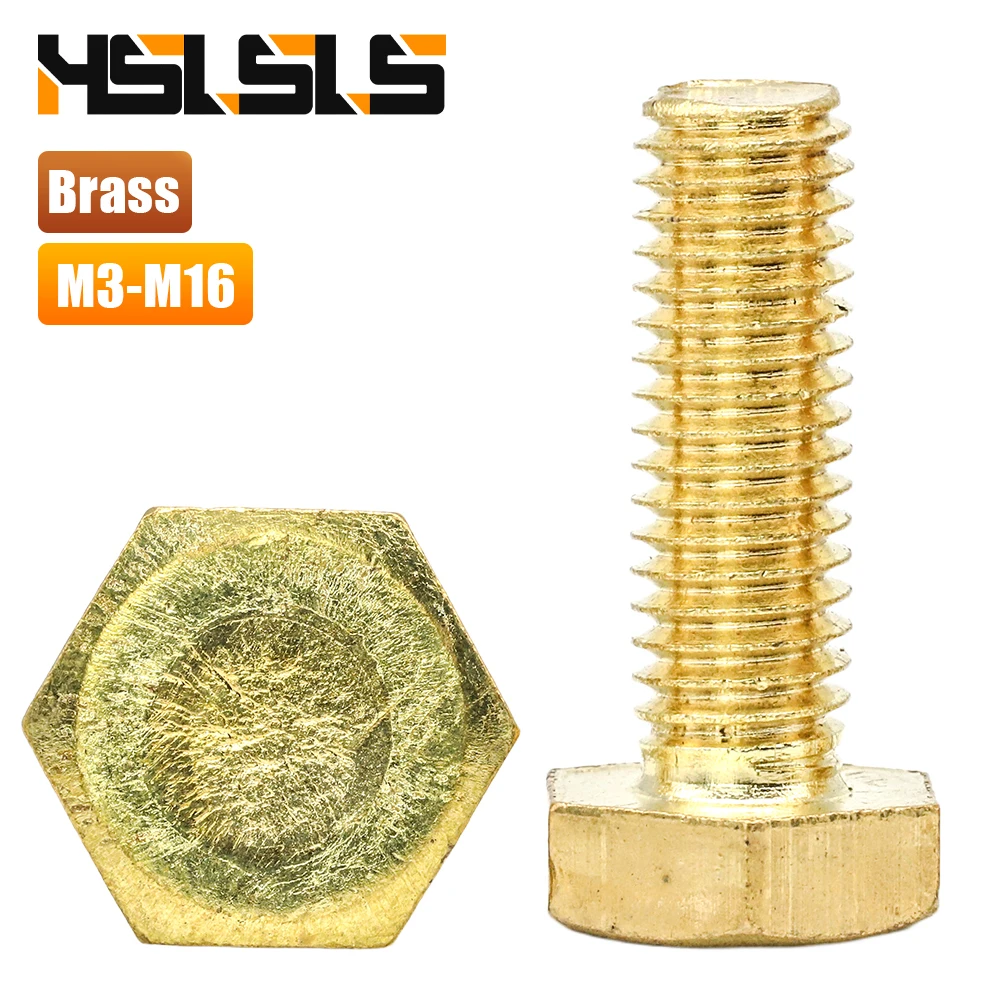 

Латунные болты с шестигранной головкой и полной резьбой M3 M4 M5 M6 M8 M10 M12 M14 M16 для машинного оборудования
