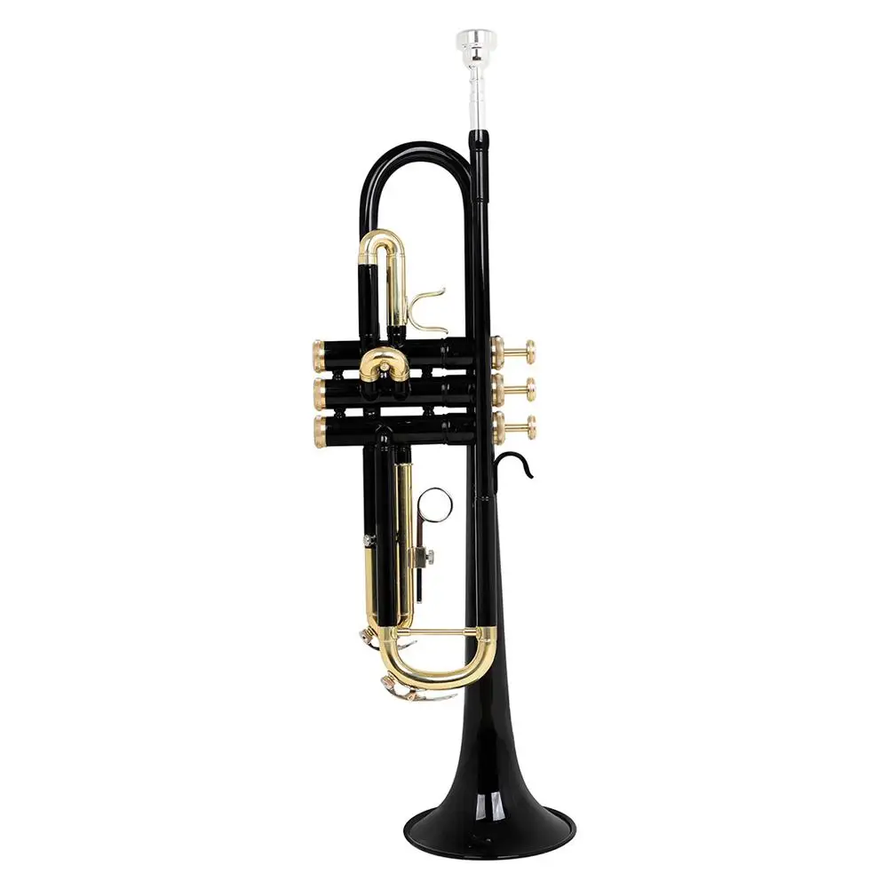 Trumpet Bb Flat Brass Tube Body With Mouthpiece Straps Gloves Musical Instrument Accessories For Beginners enlarge