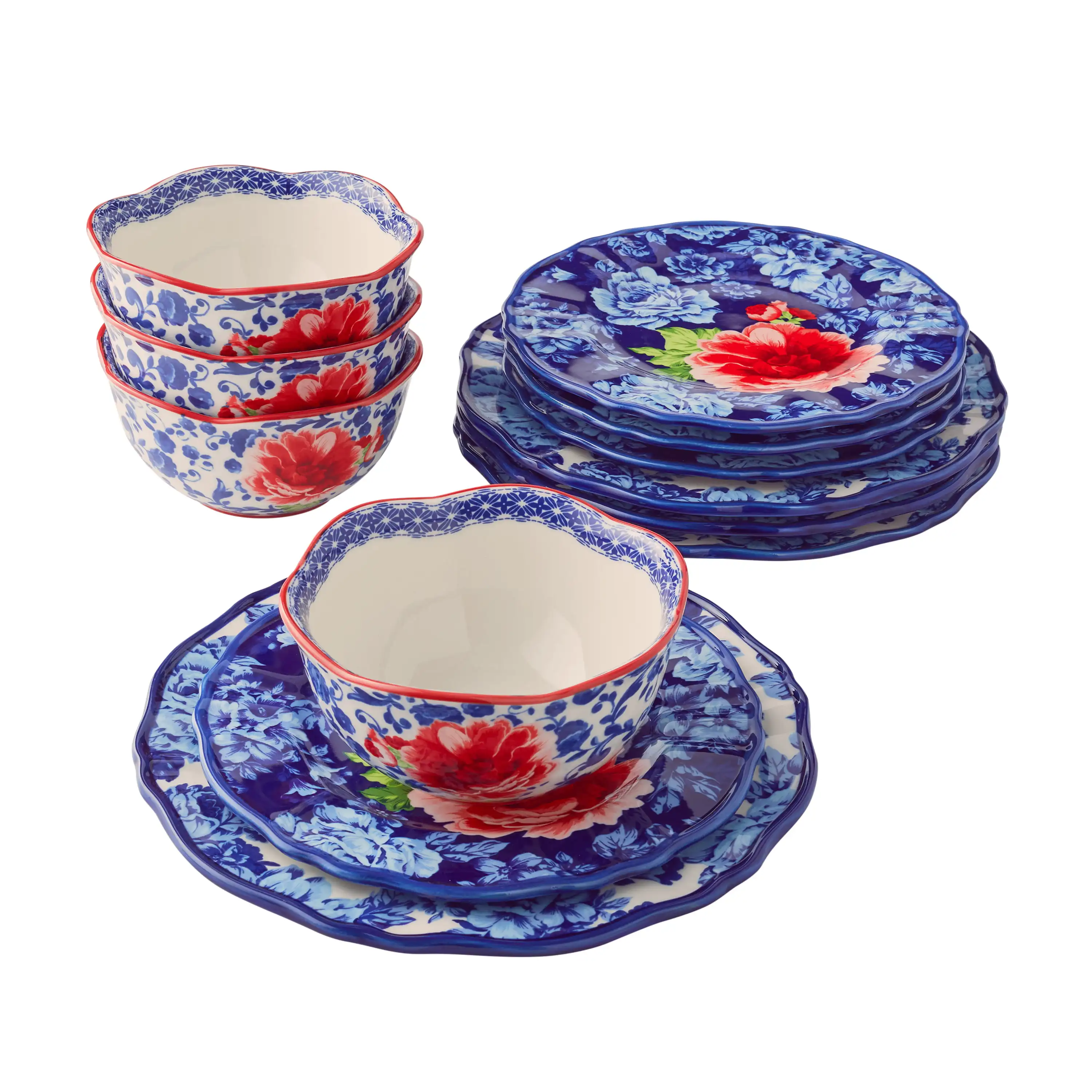 

Floral 12-Piece Stoneware Dinnerware Set