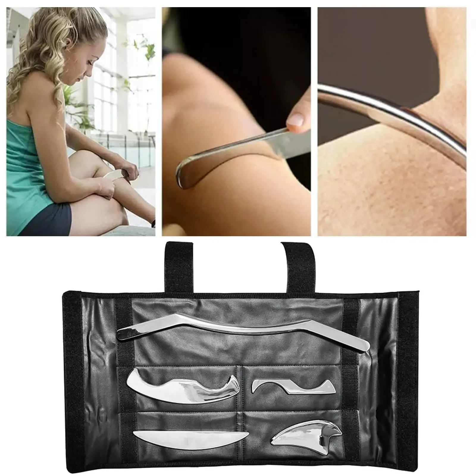 

5PCs Therapy Massage Tools Deep Tissue Massage Fascia Recovery Muscle Mssager Scraping Board Gua Sha Scraper