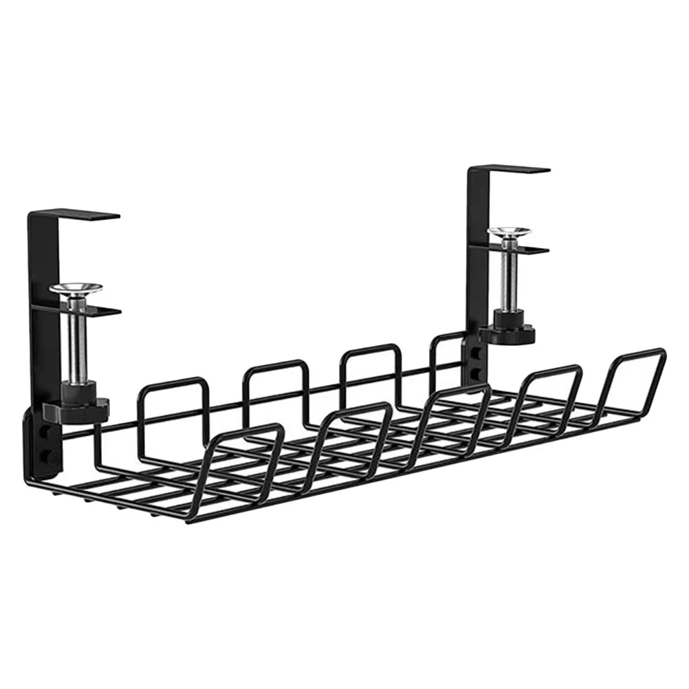 

Desk Cable Management Wire Organizer Tray Rack Cord Storage Basket Shelf Table Holder Metal Box Organizers Board Hider Socket