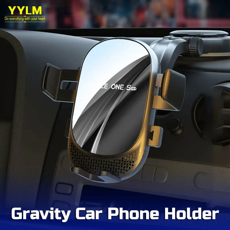 

yylm Gravity Mirror Surface Dashboard Phone Holder Air Vent Adjustable Cell Phone GPS Stand Smartphone Mount Support Accessories