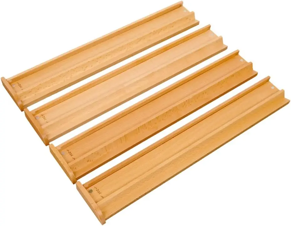 

New! - Mah Jongg Tile Racks - Wood - Solid Beechwood - with Magnetic Pusher - Set of 4