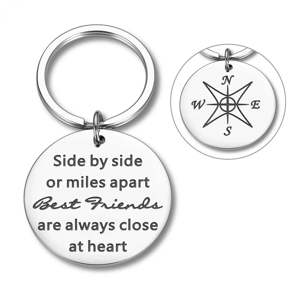 

New Stainless Keychain Teen Girl Long-distance Friendship Gift Woman Birthday Sister Gift Best Friend Bestie Keychain Accessory