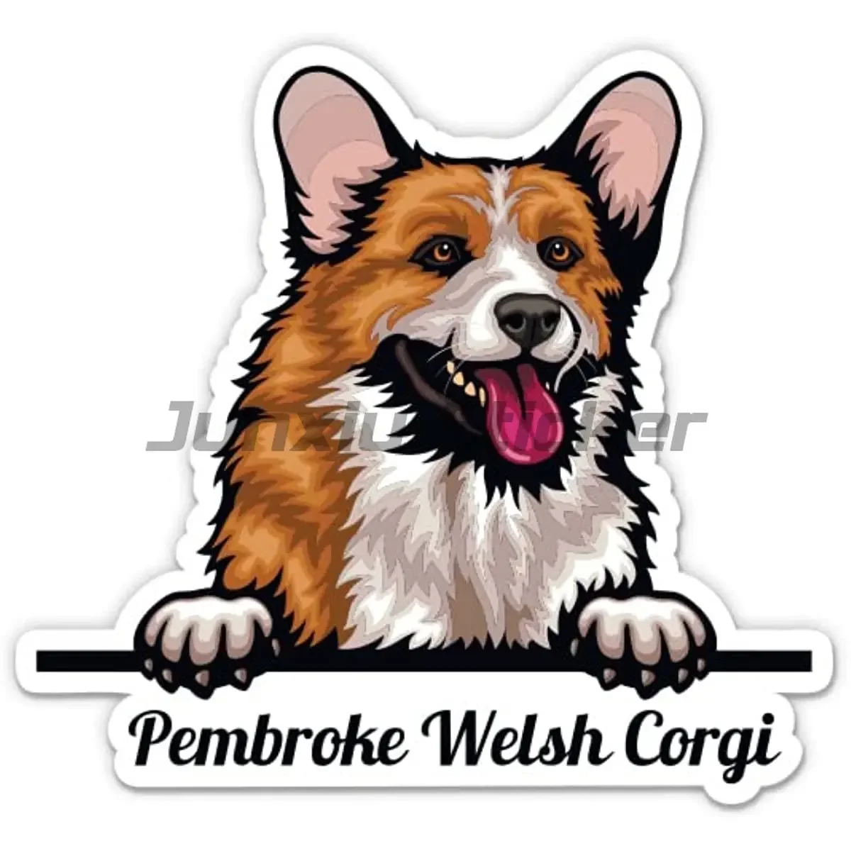 Happy Welsh Corgi Dog Animal Бампер Мотоцикл Cross Country Race Шлем для ноутбука Чемодан KK Виниловая
