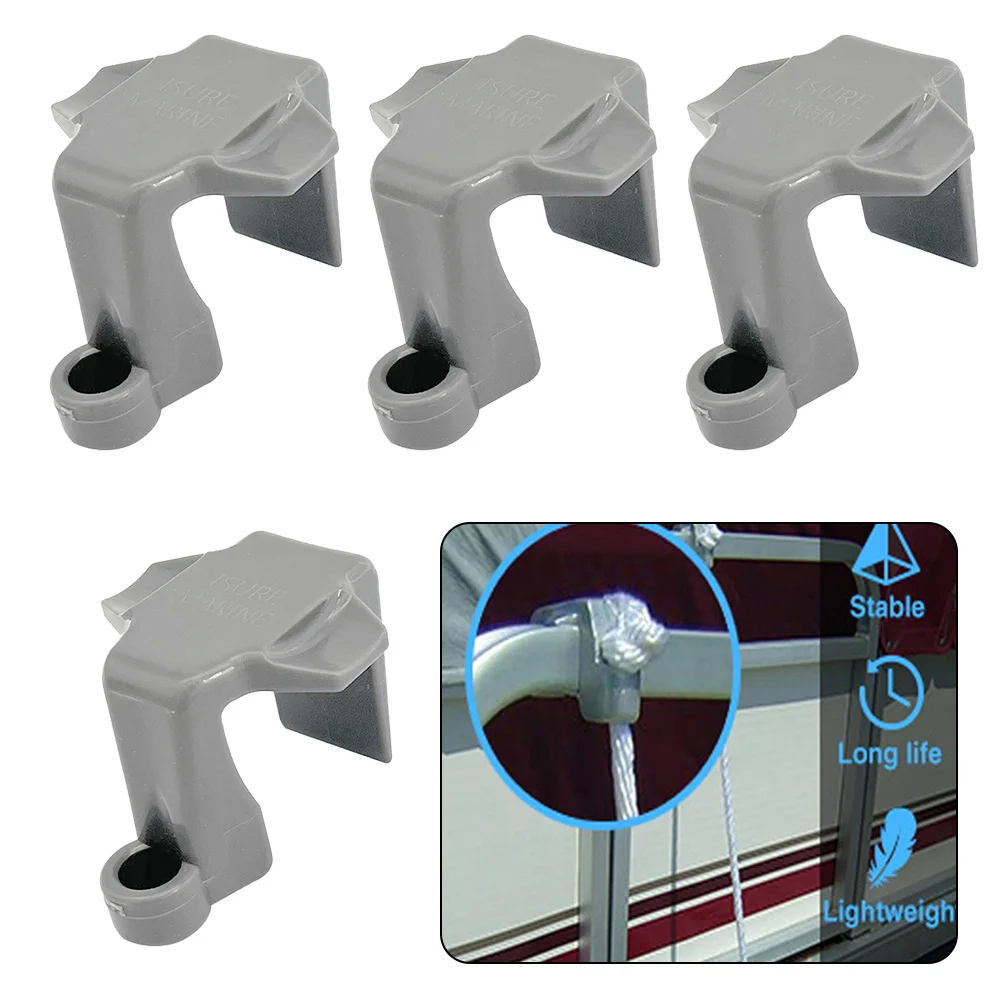 

4pcs Grey Pontoon Boat Bumper Clips Boat Square Rail Fender Adjusters For Bumper Fender Clips For Docking CS Car Accessories