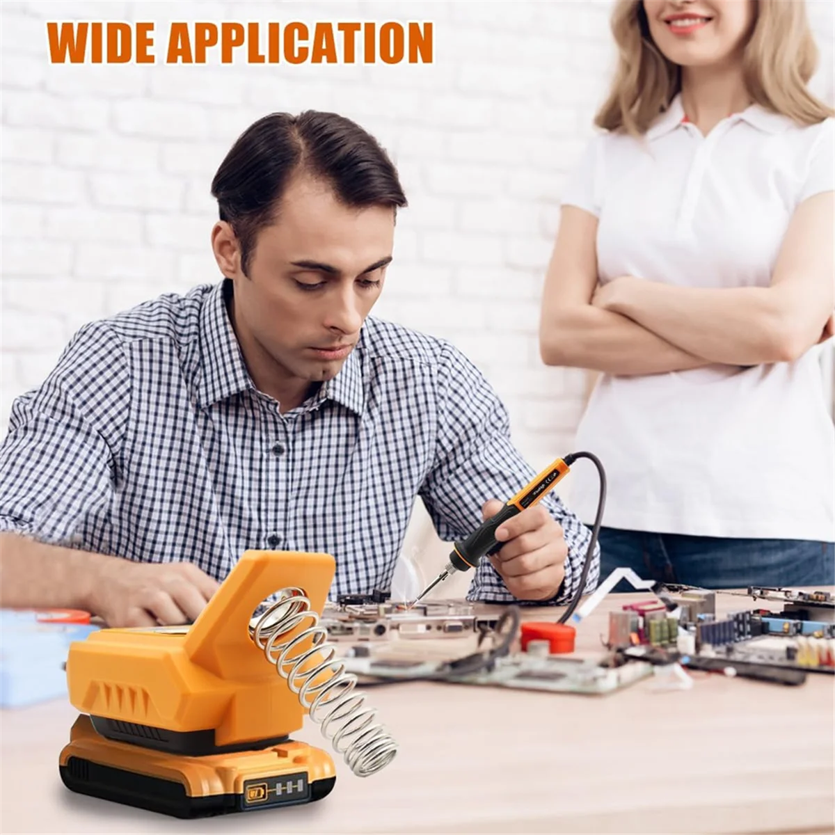 Фото Новейшая беспроводная паяльная станция для аккумулятора Dewalt 20 В макс. — паяльная станция с электрическим цифровым ЖК-дисплеем №2