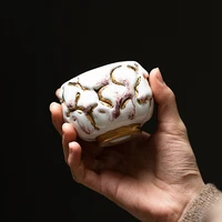 pinny japanese style shino ceramic tea cup handmade rock mine teacup with gift box retro heat resistant tea bowl
