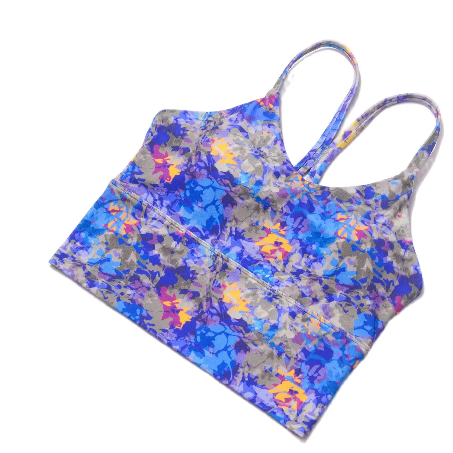 

New Pattern.Lulu .Flower Basket Cross Back Sports Underwear Women's Yoga Pilates Fitness vest printed bra belt logo.