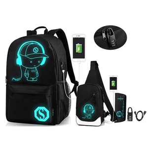 Рюкзак школьный под ноутбук до 15,6 дюйма, с USB-портом для зарядки и замком