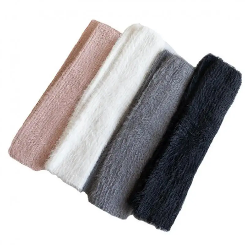 Thickened Feather Yarn Socks For Autumn And Winter With Cashmere Stack Socks Korean Women's White Knee Socks Warm Leg Socks Boot