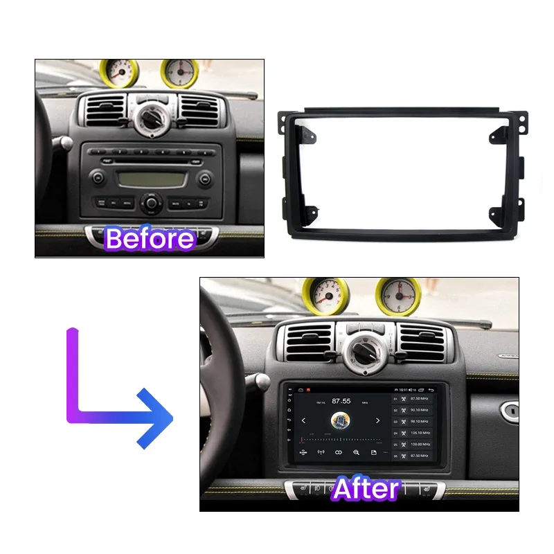 Автомобильный Радиоприемник 2DIN С Передней Рамкой Для Mercedes Benz Smart 2006-2009 Стерео