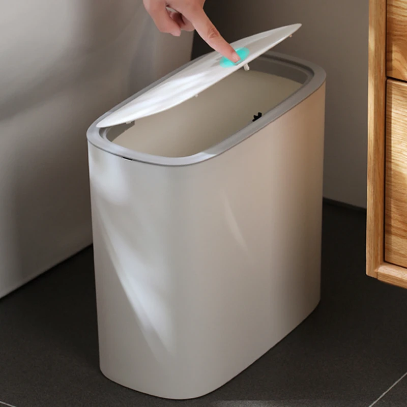 

Cracked Trash Can Household with Cover Living Room with Cover Light Luxury Bathroom Office Kitchen Toilet Paper Basket Bedroom