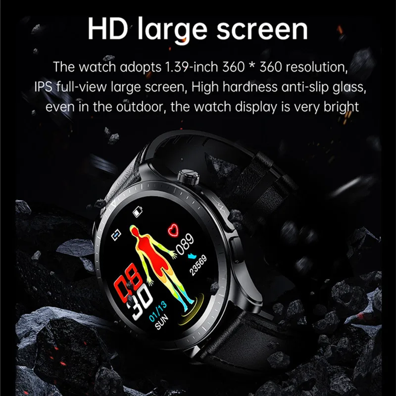 E420 Smart Watch Intelligent Blood Glucose Heart Rate Men Women Body Temperature ECG Health Monitor Smartwatch