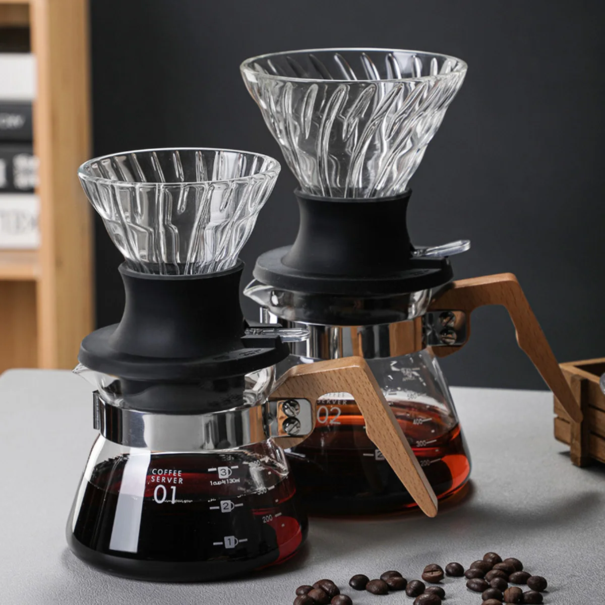 

V60 Silicone Coffee Dripper Filters Pour Over Coffee Maker Conical Glass Immersion Hand-Brewed Coffee Drip Filter Cup Cafe Tools