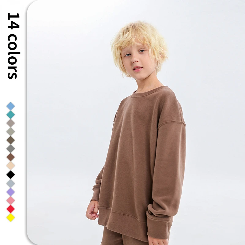 

Teens Boys Sweatshirt Autumn 2023 Casual Girls Pullover Cotton School Kids Tops Sportswear Loose All-match Children Costumes