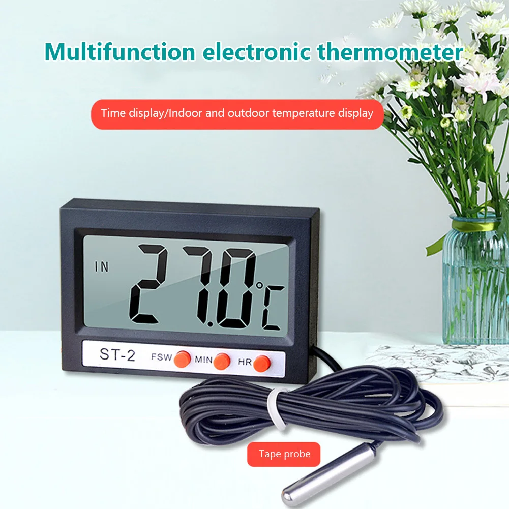 Цифровой Аквариумный Термометр ST-2 С Зондом Из Нержавеющей Стали Большой