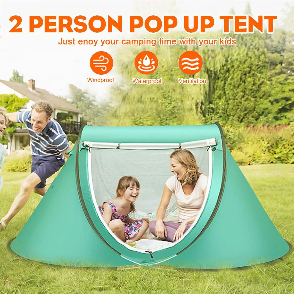 

2-3 People Backpacking Tent Automatic Tents Outdoor Camping 4 Season Winter Tent Snow Skirt Double Layer Waterproof Hiking