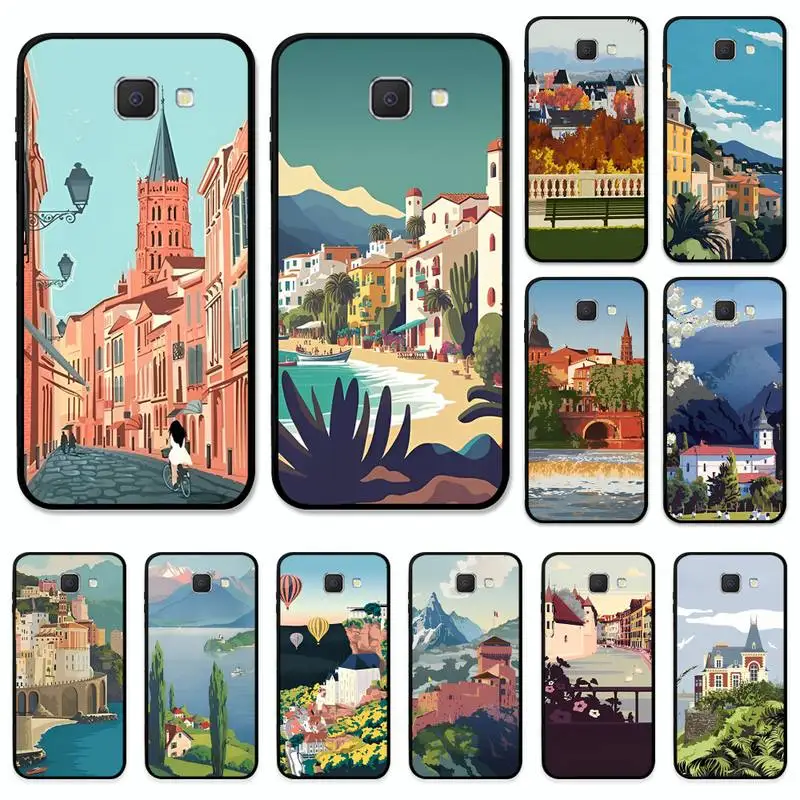

World Travel Poster Print Vintage Phone Case for Samsung J8 J7 Core Dou J6 J4 plus J5 J2 Prime A21 A10s A8 A02 cover