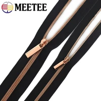 10meters 35 rosegold nylon zipper tape zip puller slider bag clothes jacket repair per meter zips sewing tailoring accessories