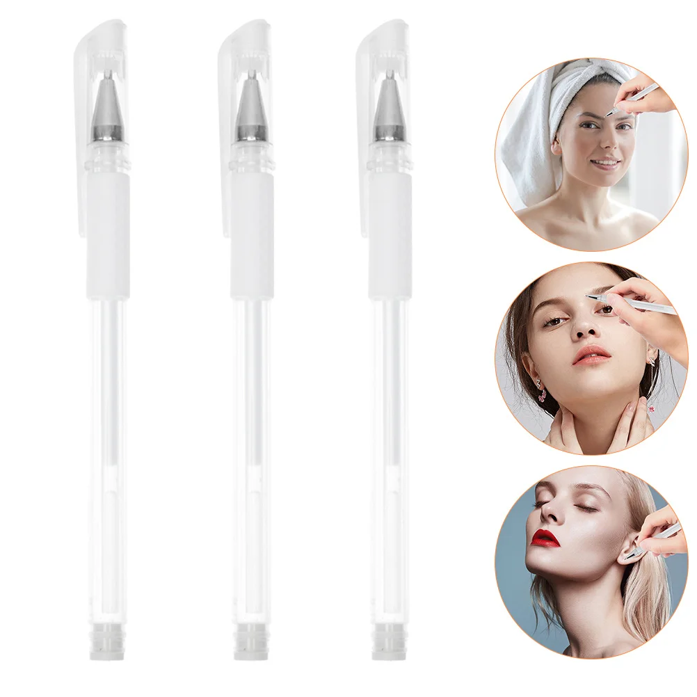 

3 Pcs Skin Marker Eyebrow Microblading Pen Marking Tool White Mapping Markers Tattoos Position Tattooing