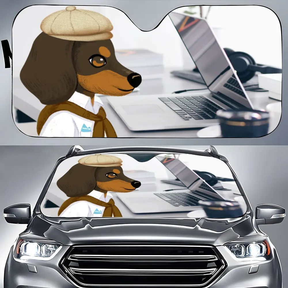 Рабочий чихуахуа салон автомобиля переднее лобовое стекло солнцезащитный