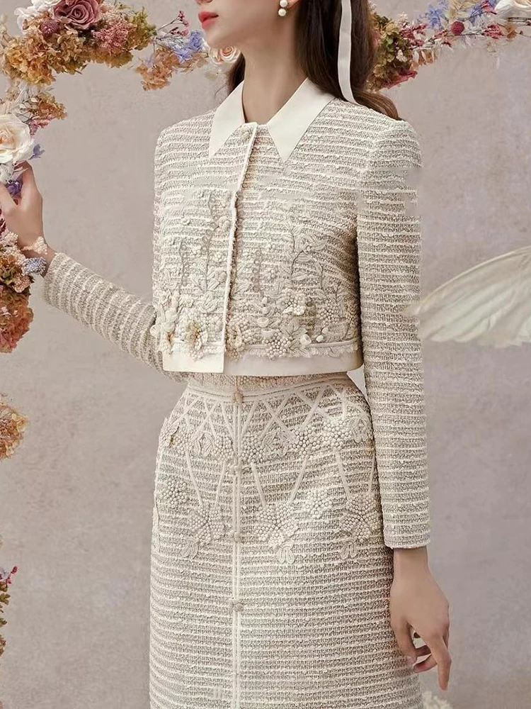 DEAT Элегантный комплект из 2 предметов с 3D цветком контрастного цвета короткий топ