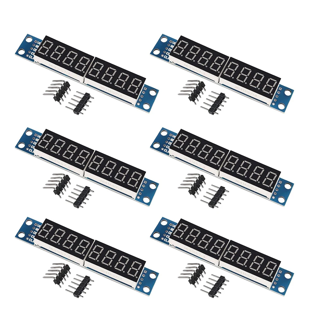 6 шт. MAX7219 8-цифровой 7-сегментный модуль дисплея, Светодиодная трубка дисплея для Arduino MCU/51/AVR/STM32 Raspberry Pi ESP8266 Nodemcu