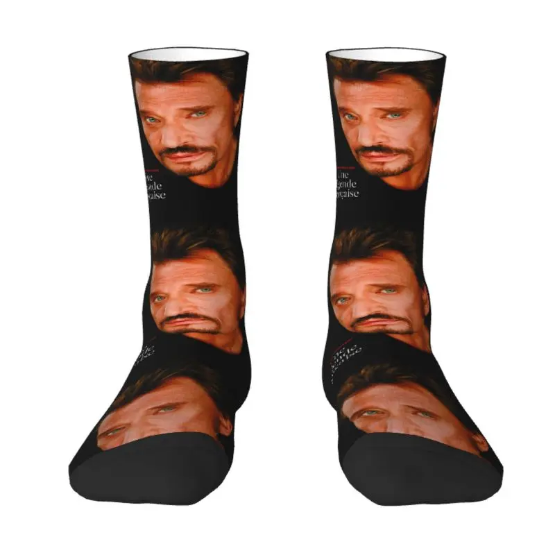 

Cute Cool Johnny Hallyday French Singer Socks Women Men Warm 3D Printed Rock Music Sports Basketball Socks