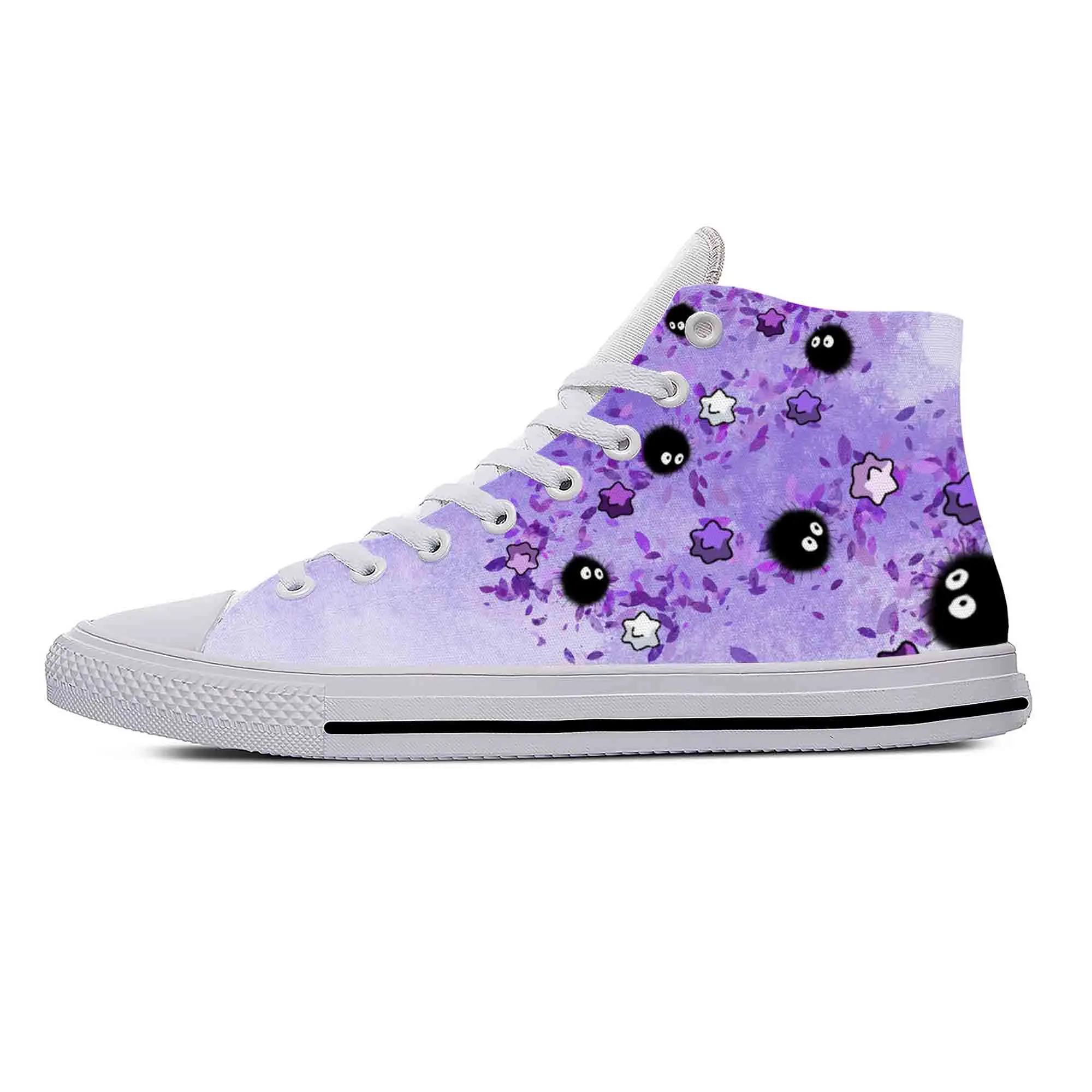 

Anime Cartoon Soot Sprite Totoro Spirited Away Casual Cloth Shoes High Top Lightweight Breathable 3D Print Men Women Sneakers