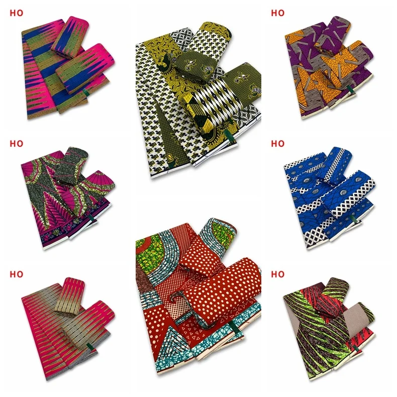 

African Gold Wax Fabric 100% cotton High Quality Nigeria Fabric Wax Print Ankara Wax For Sewing 6yards Women Fabric