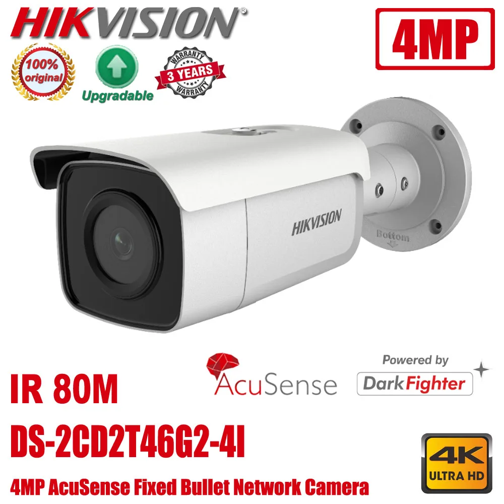 

Original Hikvision DarkFighter DS-2CD2T46G2-4I 4MP H.265+ IP67 POE IR 80M AcuSense Outdoor Bullet Network CCTV IP Camera