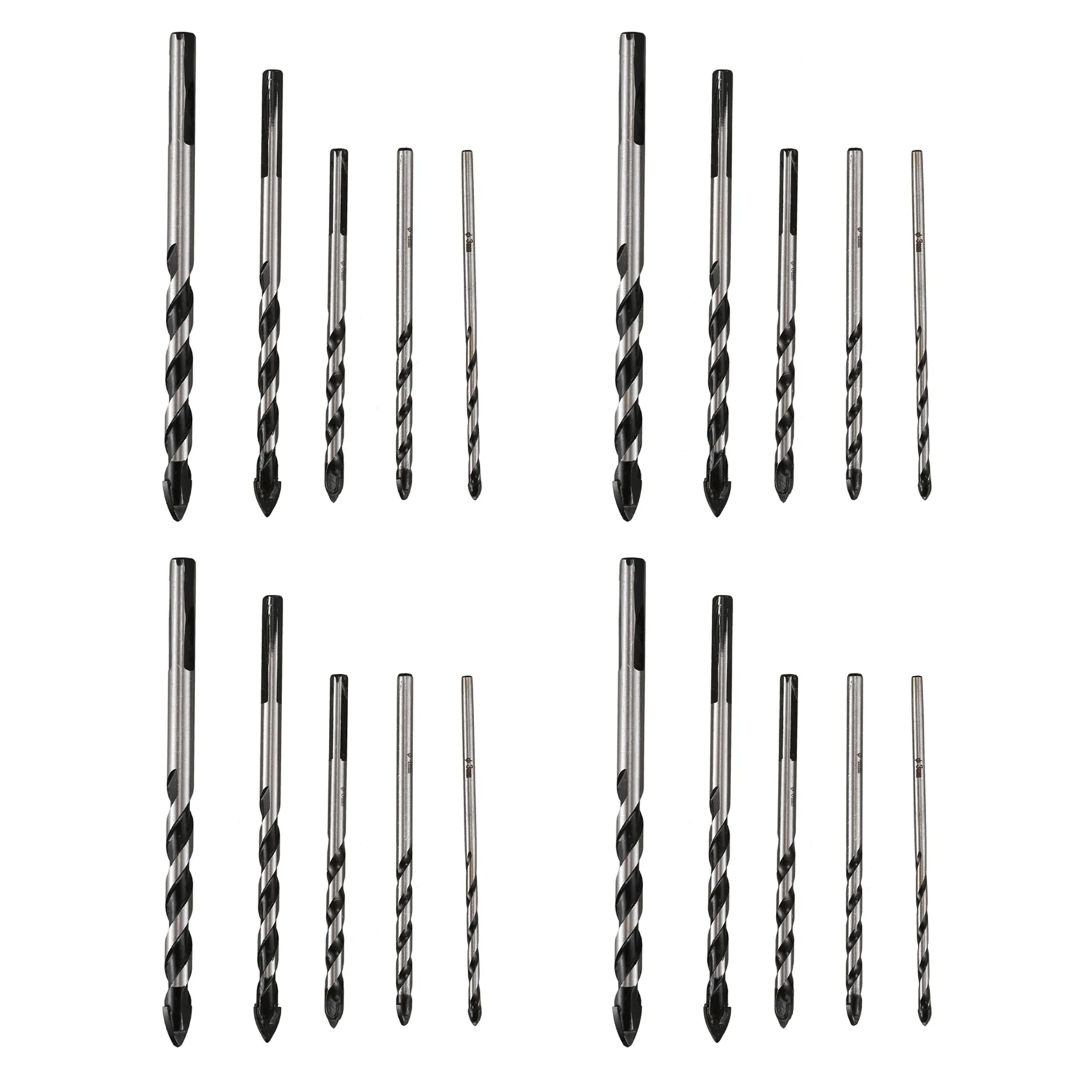 

20 Pieces Multi-Material Tungsten Carbide Drill Bit Set for Porcelain Ceramic Tile,Concrete,Brick,Glass,Plastic Masonry