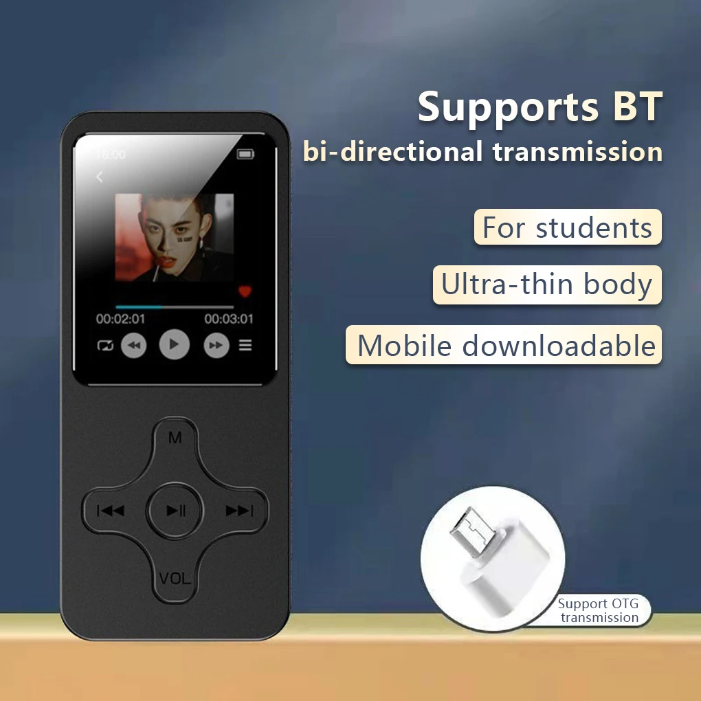 Мини MP3-плеер Bluetooth-совместимый динамик 8/16/32/64 ГБ HiFi музыкальный портативный плеер