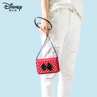 disney kawaii genuine fashion mickey mouse cartoon anime red white dot bow ladies one shoulder messenger bag woman bag gift